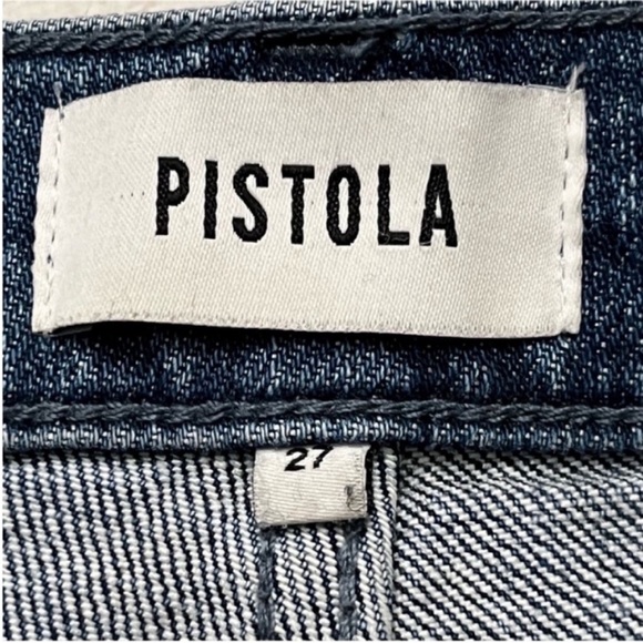 PISTOLA Light Blue Striped Jean Shorts Sz 27 - Picture 6 of 10